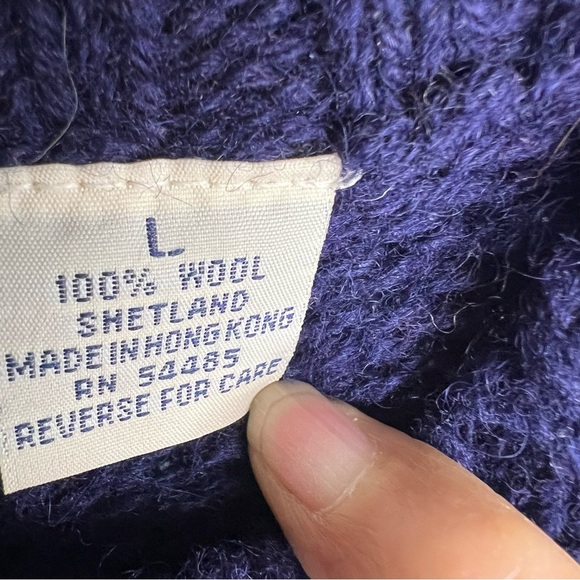 Vintage American Eagle Outfitters Wool Knit Sweater ColorBlock Snowflake Sz L - Picture 7 of 8